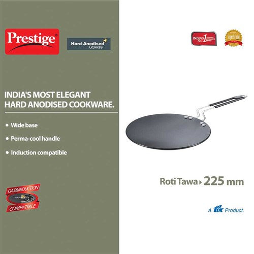 Prestige Hard Anodised Plus Roti Tawa – Durable Black Non-Stick Flat Cookware