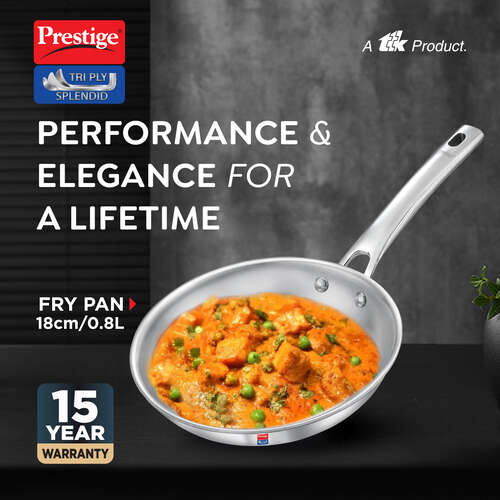 Prestige Tri-Ply Splendid Fry Pan – Premium Stainless Steel Cookware