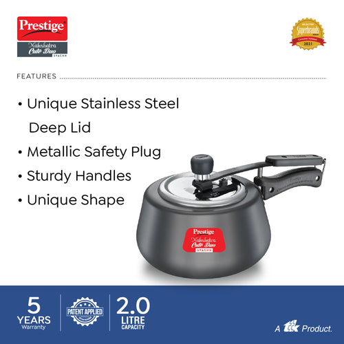 Prestige Nakshatra Cute Duo Svachh Hard Anodised Spillage Control Pressure Cooker – Induction & Gas Compatible