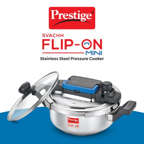Prestige Svachh Flip-On Stainless Steel Pressure Cooker with Glass Lid