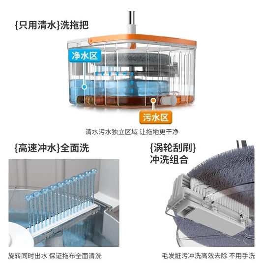 Janta Plastics PrimeSpin 360° Ultra-Efficient Spin Mop with Hands-Free Wringing and Advanced Microfiber Technology for Easy Floor Cleaning