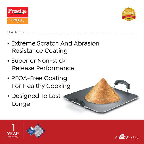 Prestige Omega Select Plus Non-Stick Square Tawa – Durable Cookware for Everyday Cooking