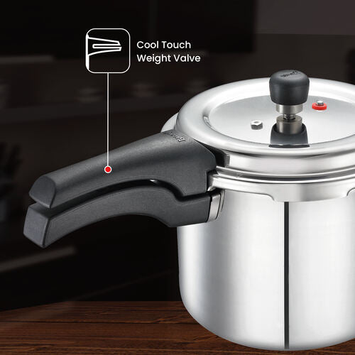 Prestige Deluxe Alpha Svachh Stainless Steel Pressure Cooker with Spillage Control Lid