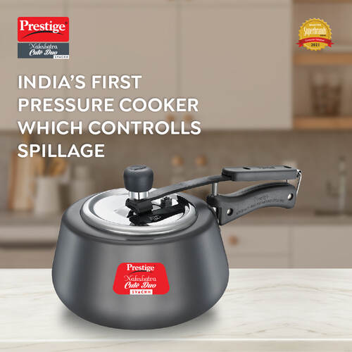 Prestige Nakshatra Cute Duo Svachh Hard Anodised Spillage Control Pressure Cooker – Induction & Gas Compatible