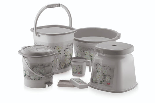 Liza Blossom 6-Piece Bathroom Set - Elegant Storage and Organization Solutions for a Stylish and Clutter-Free Bathroom