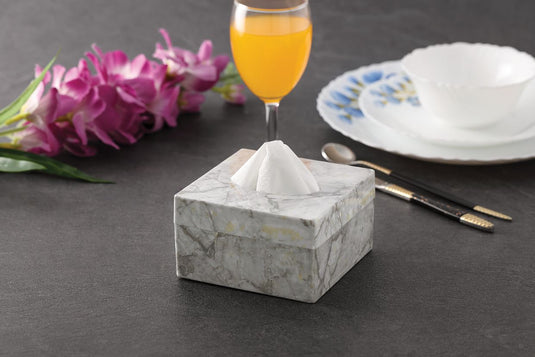 Liza Alpine Small Tissue Box - Compact and Elegant Tissue Holder with Modern Design for Home and Office Use