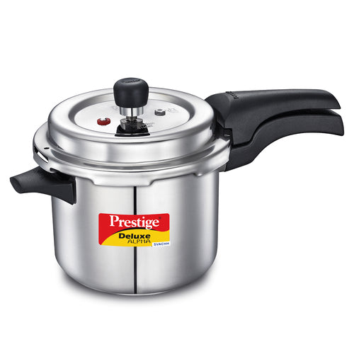 Prestige Deluxe Alpha Svachh Stainless Steel Pressure Cooker with Spillage Control Lid