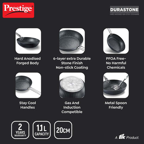 Prestige Durastone Hard Anodised 6 Layer Non-Stick Fry Pan