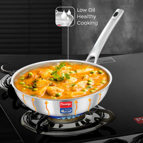 Prestige Tri-Ply Splendid Fry Pan – Premium Stainless Steel Cookware