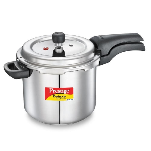 Prestige Deluxe Alpha Svachh Stainless Steel Pressure Cooker with Spillage Control Lid