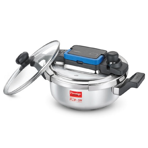 Prestige Svachh Flip-On Stainless Steel Pressure Cooker with Glass Lid