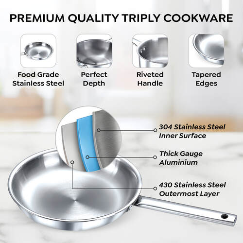 Prestige Tri-Ply Stainless Steel Cookware Set – 3 Piece BYK
