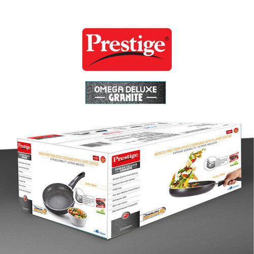 Prestige Omega Deluxe Granite Non-stick Fry Pan – PFOA Free Round Base Cookware