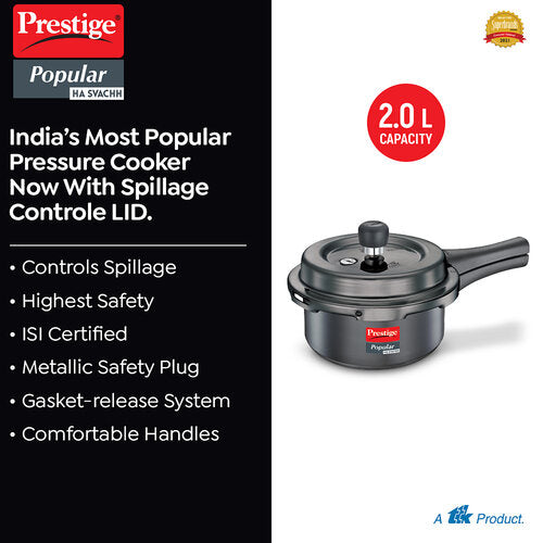 Prestige Popular Svachh Hard Anodised Pressure Cooker