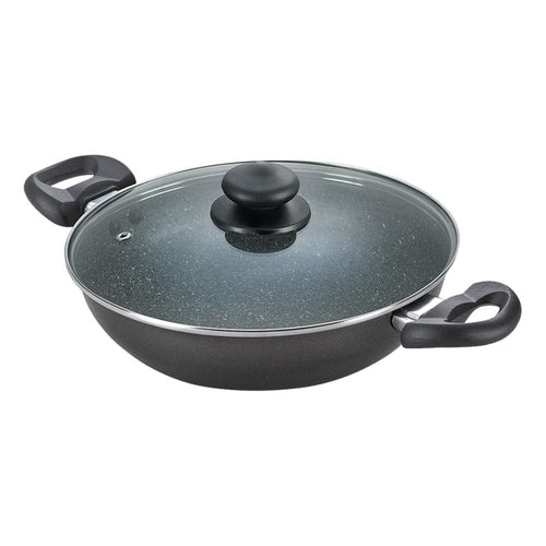 Prestige Omega Deluxe Granite Non-stick Kadai – PFOA Free Round Base Cookware with Durable Finish