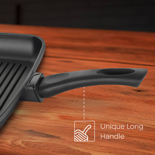 Prestige Omega Die Cast Aluminium Non-Stick Square Grill Pan – Durable & Healthy Cooking