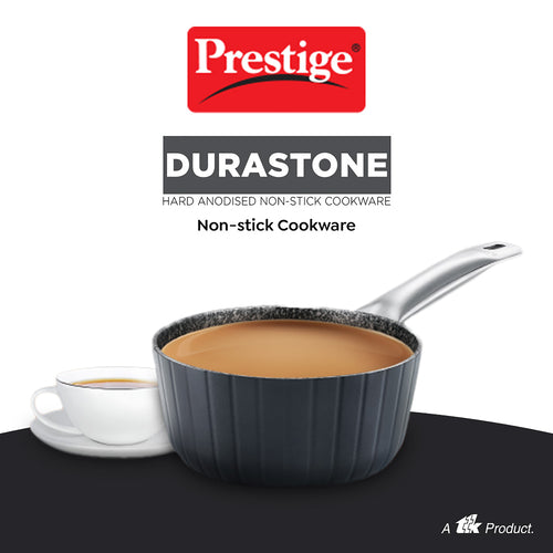 Prestige Durastone Hard Anodised 6 Layer Non-Stick Tea Pan with Glass Lid