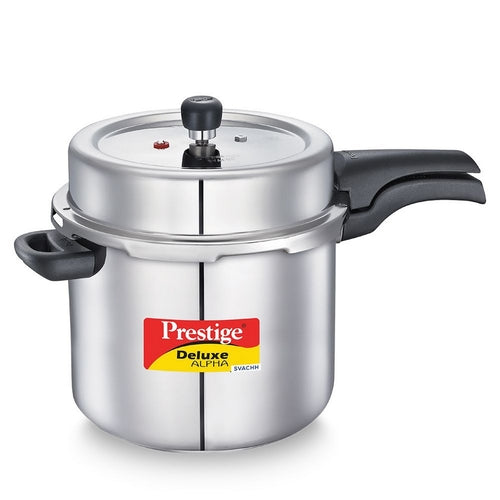 Prestige Deluxe Alpha Svachh Stainless Steel Pressure Cooker with Spillage Control Lid