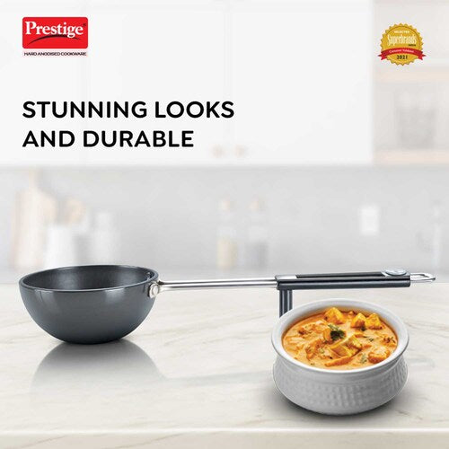 Prestige Hard Anodised Tadka Pan – Durable Gas & Induction Compatible Cookware