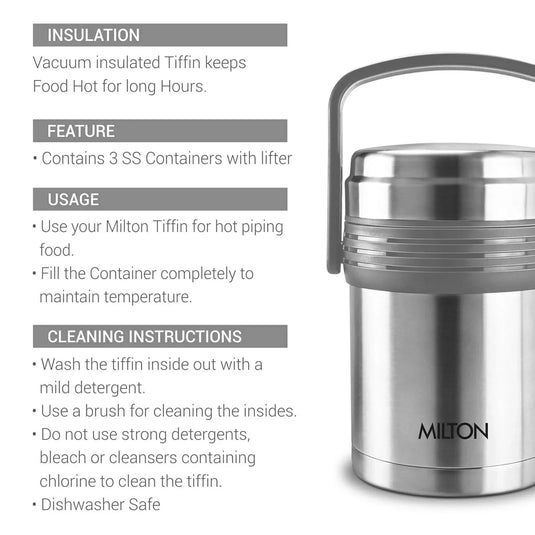 Milton Opus Triple-Layer Stainless Steel Lunch Box