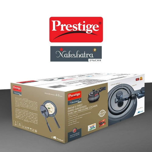 Prestige Nakshatra Plus Svachh Hard Anodised Aluminium Spillage Control Handi Pressure Cooker