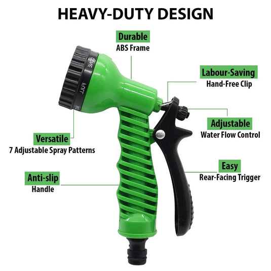 Janta Plastics Multi-Function 7-in-1 Water Spray Nozzle with Adjustable Spray Patterns for Versatile Lawn, Garden, and Outdoor Cleaning Tasks