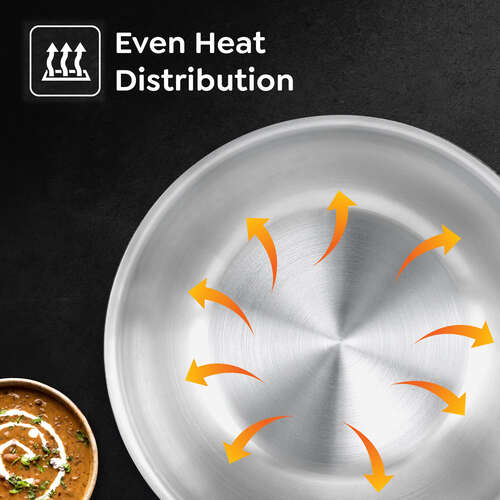 Prestige Tri-Ply Splendid Tasla with Stainless Steel Lid – Deep Cooking Kadhai