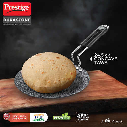 Prestige Durastone Hard Anodised 6 Layer Non-Stick Concave Tawa