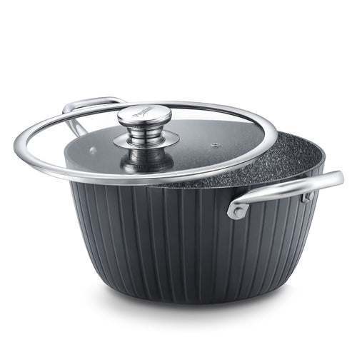 Prestige Durastone Hard Anodised 6 Layer Non-Stick Casserole with Glass Lid