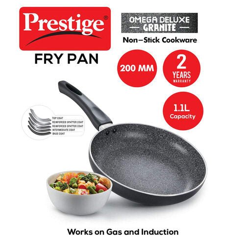 Prestige Omega Deluxe Granite Non-stick Fry Pan – PFOA Free Round Base Cookware