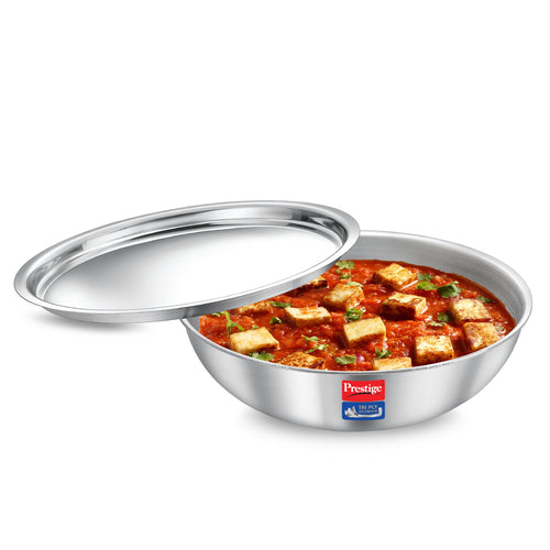Prestige Tri-Ply Splendid Tasla with Stainless Steel Lid – Deep Cooking Kadhai