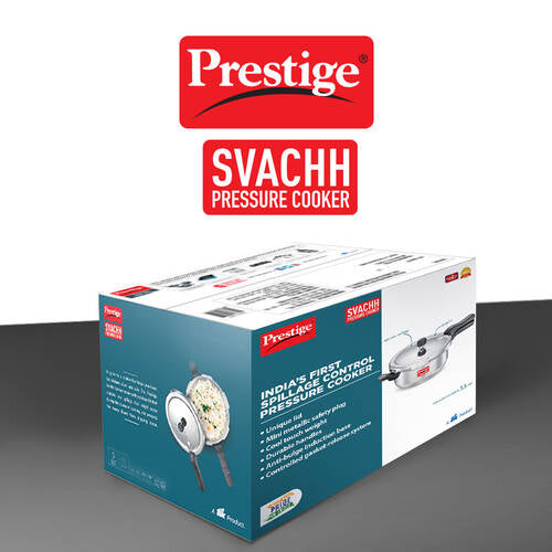 Prestige Svachh Aluminium Anti Bulge Gas and Induction Compatible Pan Pressure Cooker