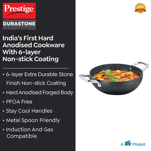 Prestige Durastone Hard Anodised Non-Stick Cookware Deep Kadai