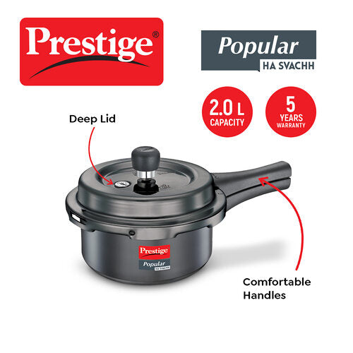 Prestige Popular Svachh Hard Anodised Pressure Cooker