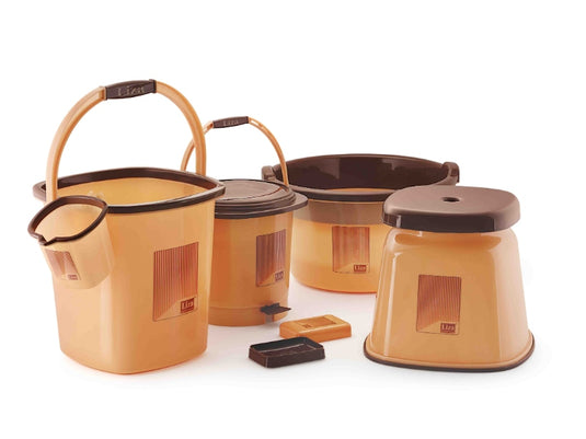 Liza Opera 6-Piece Jumbo Bathroom Accessories Set - Premium Bathroom Essentials for Complete Organization and Elegant Styling