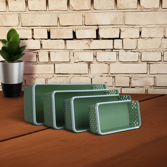 Aristo Alexa Basket Set – 4 Sizes (444, 333, 222, 111) – Multipurpose Plastic Storage