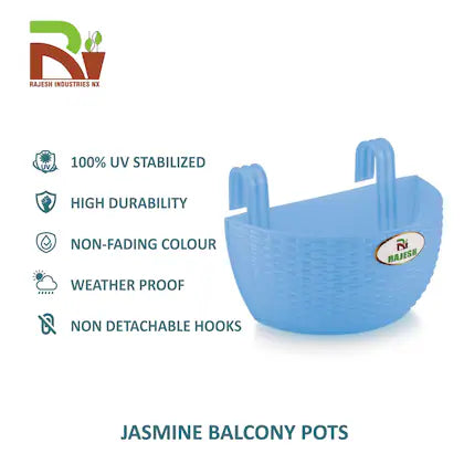 Janta Plastic Jasmine Balcony Pots Multicolor