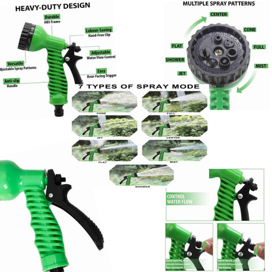 Janta Plastics Multi-Function 7-in-1 Water Spray Nozzle with Adjustable Spray Patterns for Versatile Lawn, Garden, and Outdoor Cleaning Tasks