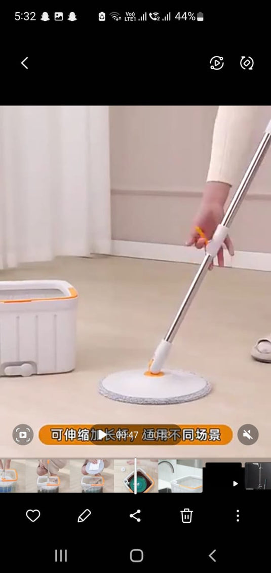 Janta Plastics PrimeSpin 360° Ultra-Efficient Spin Mop with Hands-Free Wringing and Advanced Microfiber Technology for Easy Floor Cleaning and Quick Drying