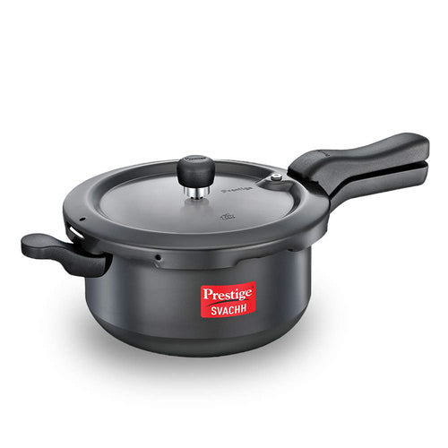Prestige Svachh Hard Anodised Spillage Control Senior Pressure Cooker – Durable & Easy-Clean