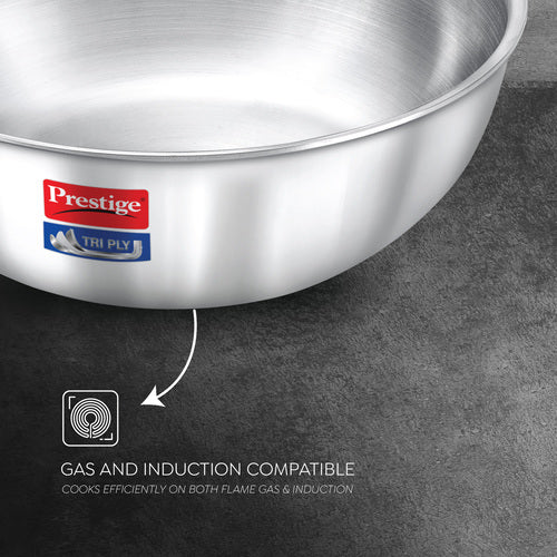 Prestige Tri-Ply Tasla Kadai 6 Pc Set with Free Pakkad