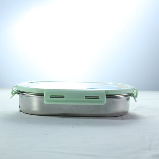 Orbit Stainless Steel Lunch Box Oval 4 Lock 610ml