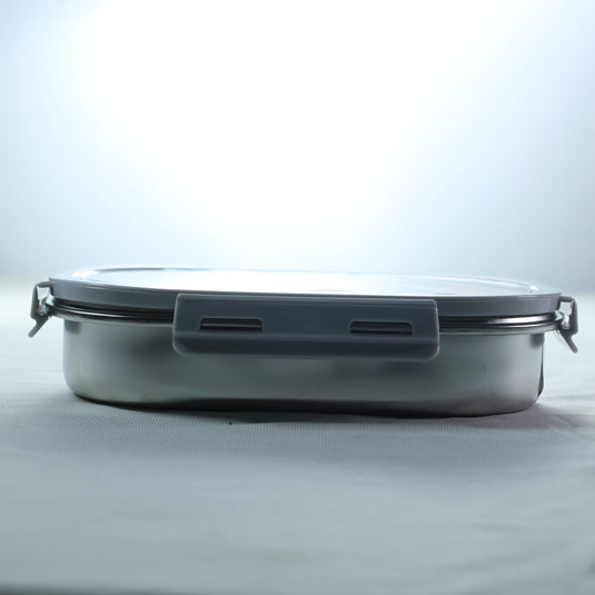 Orbit Stainless Steel Lunch Box Oval 4 Lock 610ml