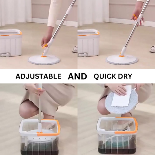 Janta Plastics PrimeSpin 360° Ultra-Efficient Spin Mop with Hands-Free Wringing and Advanced Microfiber Technology for Easy Floor Cleaning