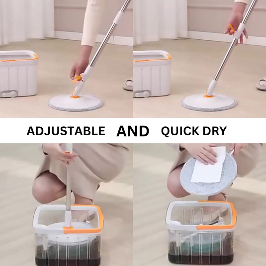 Janta Plastics PrimeSpin 360° Ultra-Efficient Spin Mop with Hands-Free Wringing and Advanced Microfiber Technology for Easy Floor Cleaning and Quick Drying