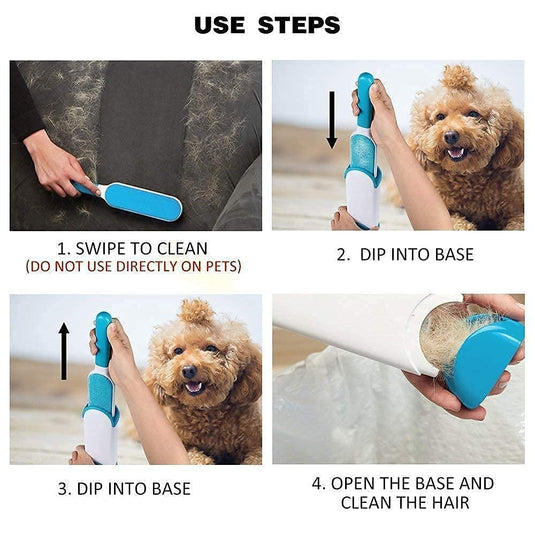 Janta Plastics Premium Pet Hair Remover Brush with Self-Cleaning Mechanism for Effortless Hair Removal from Furniture, Carpets, and Clothing