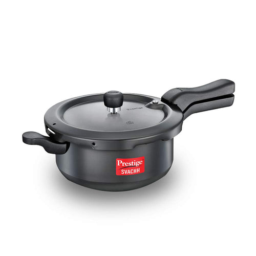 Prestige Svachh Hard Anodised Spillage Control Senior Pressure Cooker – Durable & Easy-Clean