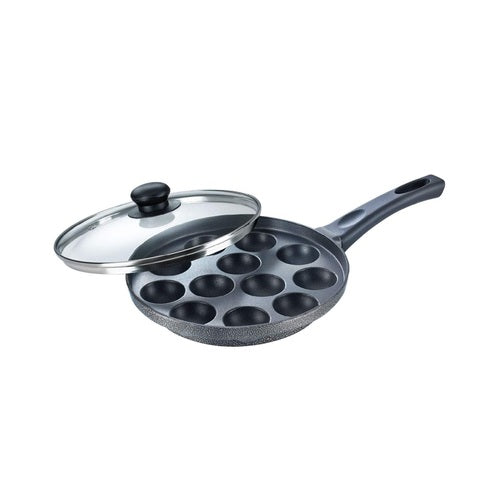 Prestige Omega Select Plus Non-Stick 12 Pits Paniyarakkal with Lid – 24 cm Diameter