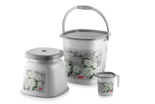 Liza Blossom 3-Piece Bathroom Set - Elegant and Practical Storage Solutions for a Neat and Organized Bathroom