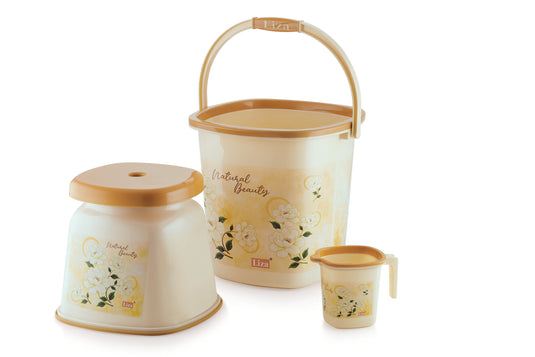 Liza Blossom 3-Piece Bathroom Set - Elegant and Practical Storage Solutions for a Neat and Organized Bathroom